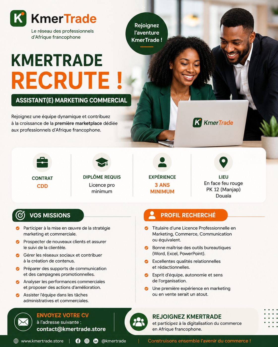 Recherche d'un Assistant Marketing Commercial (Licence Professionnelle minimum)