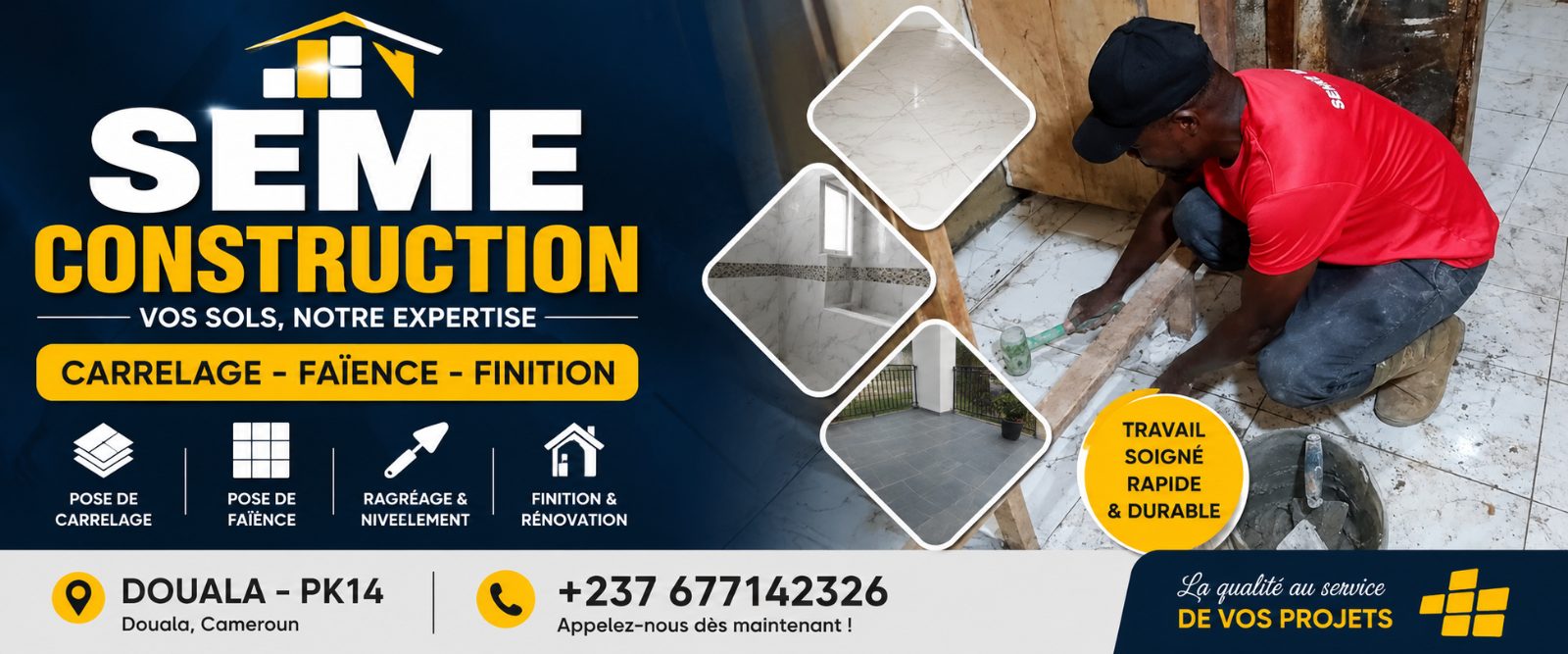 Pose de carrelage, faïence et finition de sols